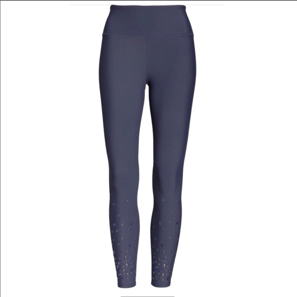 Soul Cycle Grey Grommet Studded Leggings, Size M